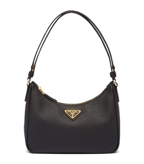 black leather prada shoulder bag|prada leather shoulder bag price.